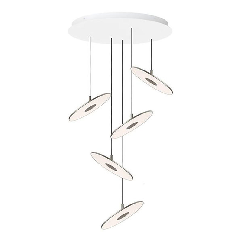 Circa 5 Pendant Chandelier, 40" H x 31.5" W x 31.5" D, Graphite