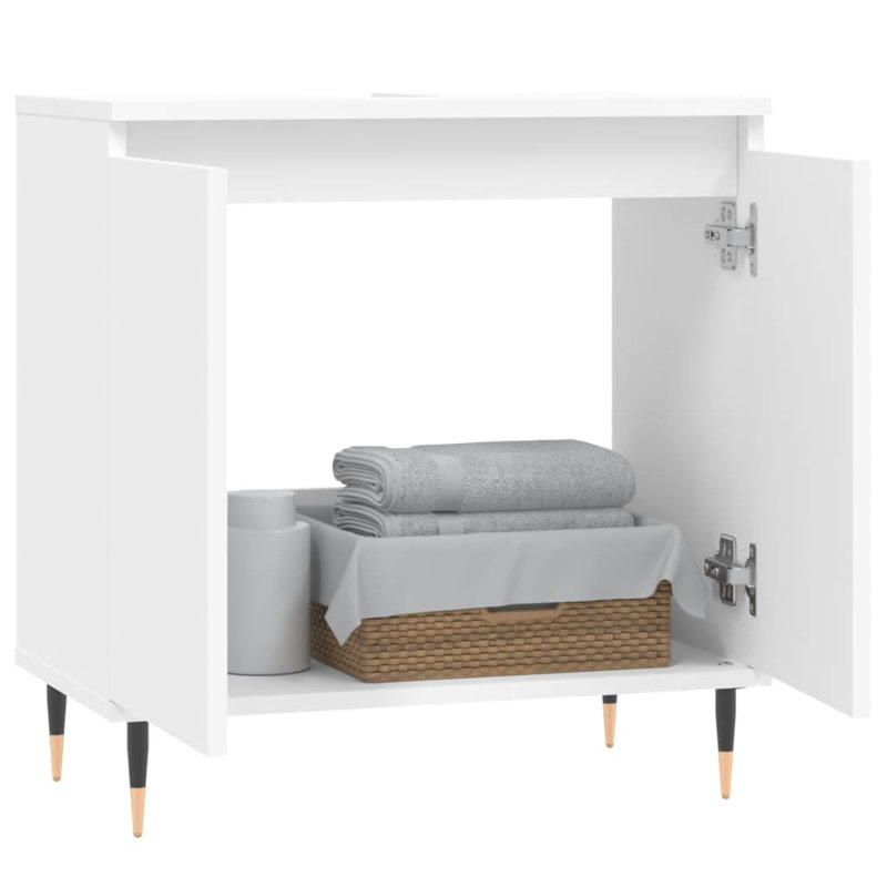 Makyrah Floor Mounted Bathroom Cabinet, White