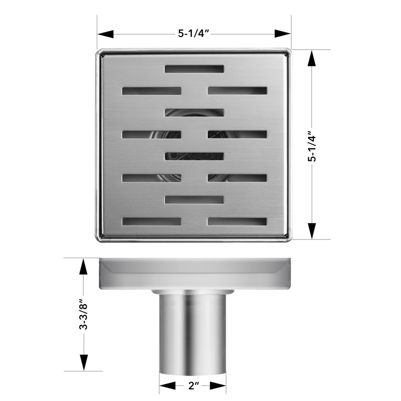 Grid Shower Drain Square Stainless Steel Linear Floor Shower Drain