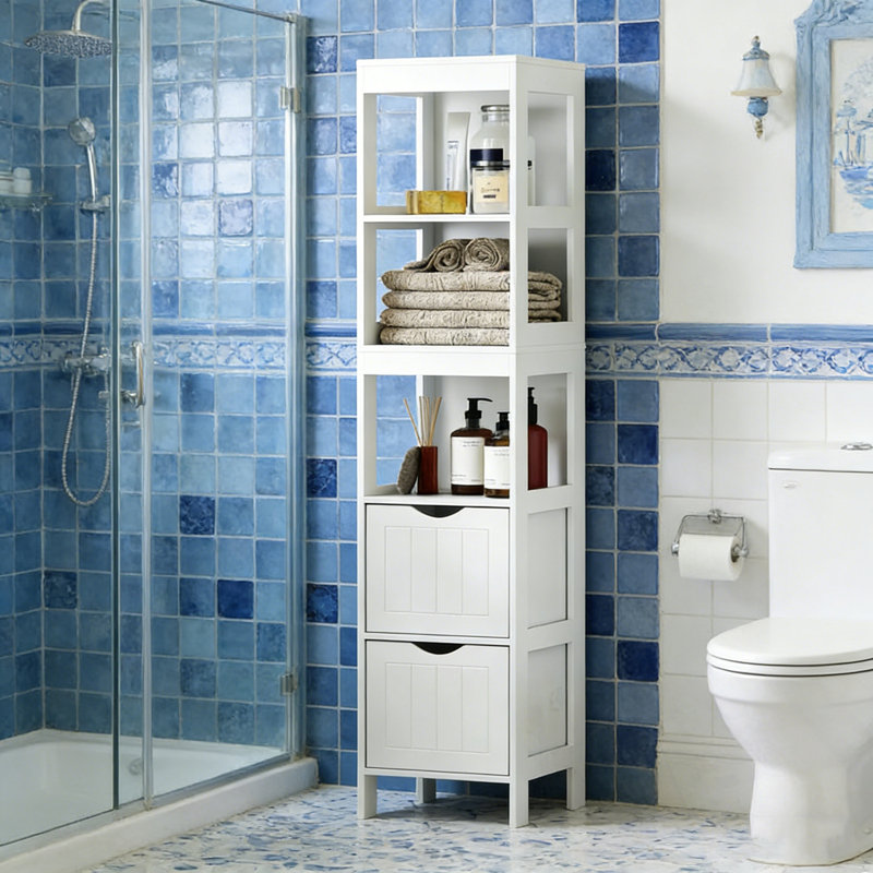 Narrow Dubuc Cabinet with open storgae
