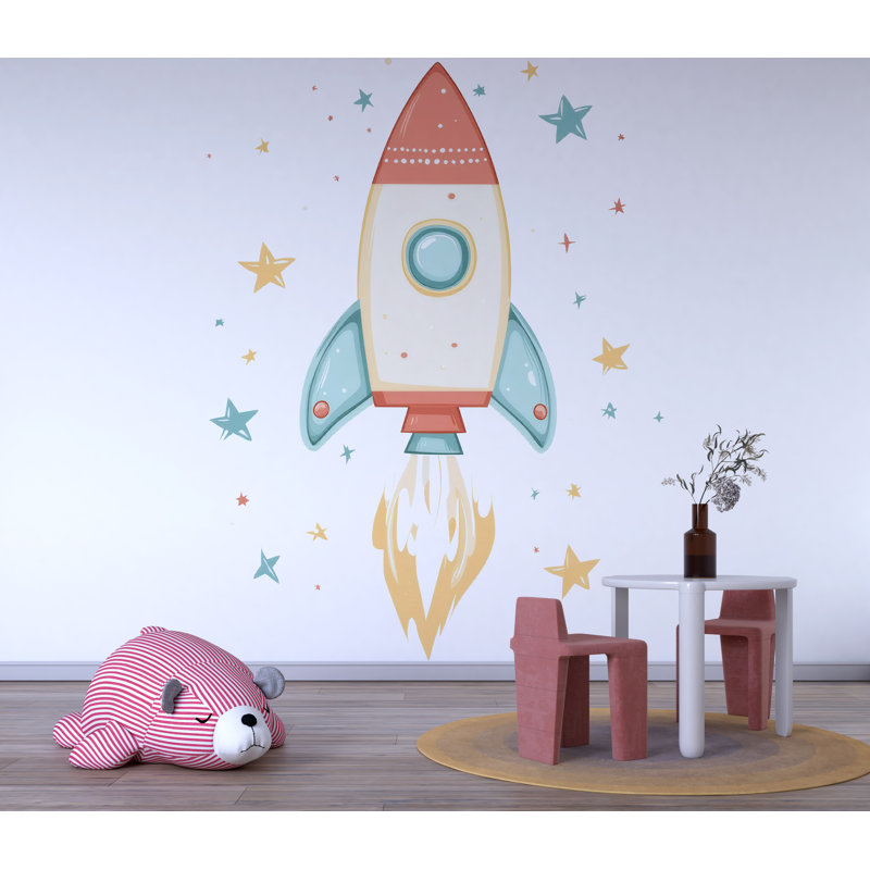 Corrigan Studio® Rocket Ship Wall Decal – Space Nursery Kids Room Wall ...