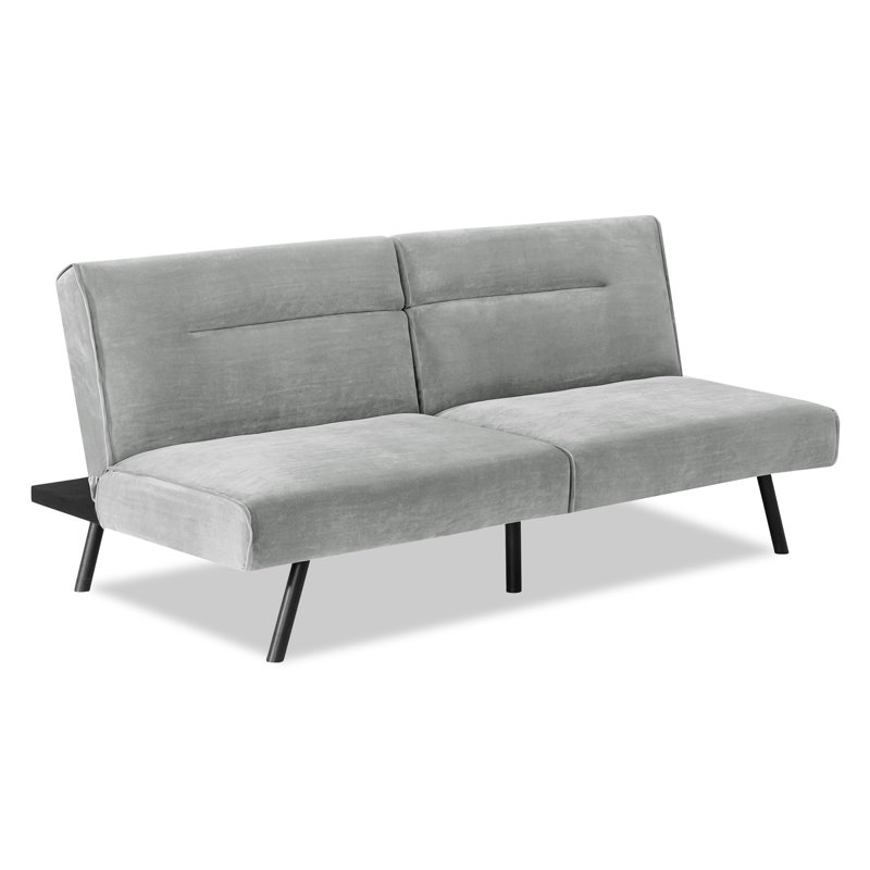 Davaunte 70.5'' Velvet Convertible Sofa, Gray