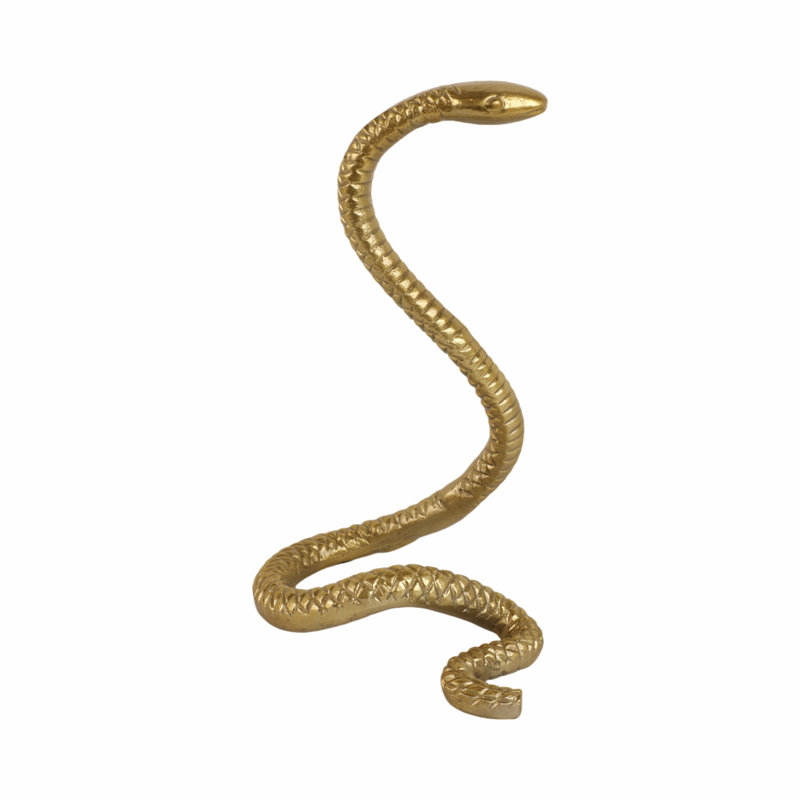 Sagebrook Home Gold Aluminum Snake Figurine - 10" Tall