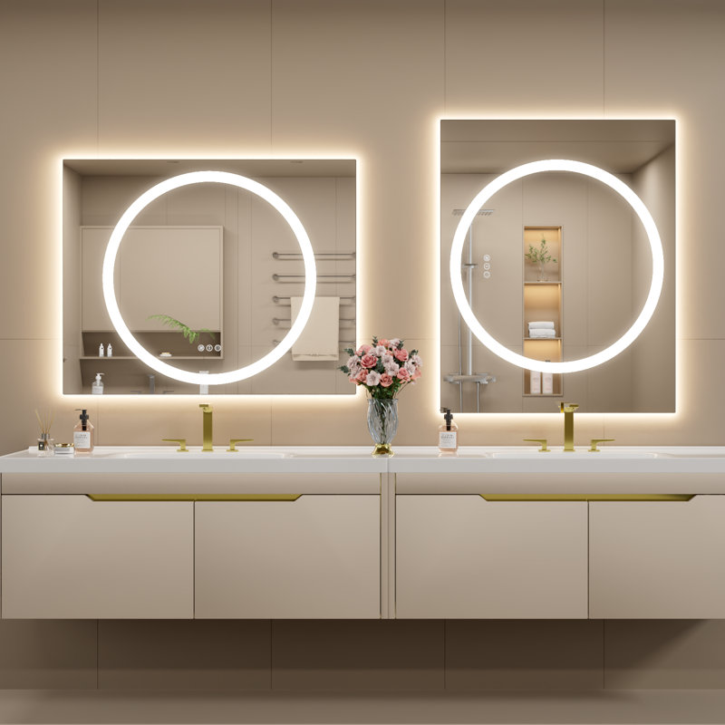 Dimmable LED Bathroom Mirror with Lights, 40" x 32"