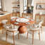 Ensemble de 5 tables de salle à manger rondes en bois massif avec plateau tournant pour 4-2110387440-2110387406