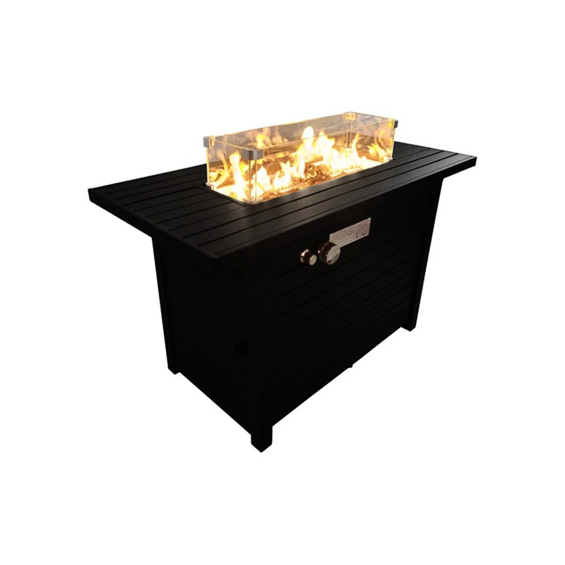 24" Steel Propane Fire Pit Table With Cover - Create A Warm And Comfortable Outdoor Space. Construction, Neutral Hue. Slatted Base For Ventilation. Fireplace Accessories Included. Lid, Cover, Lava