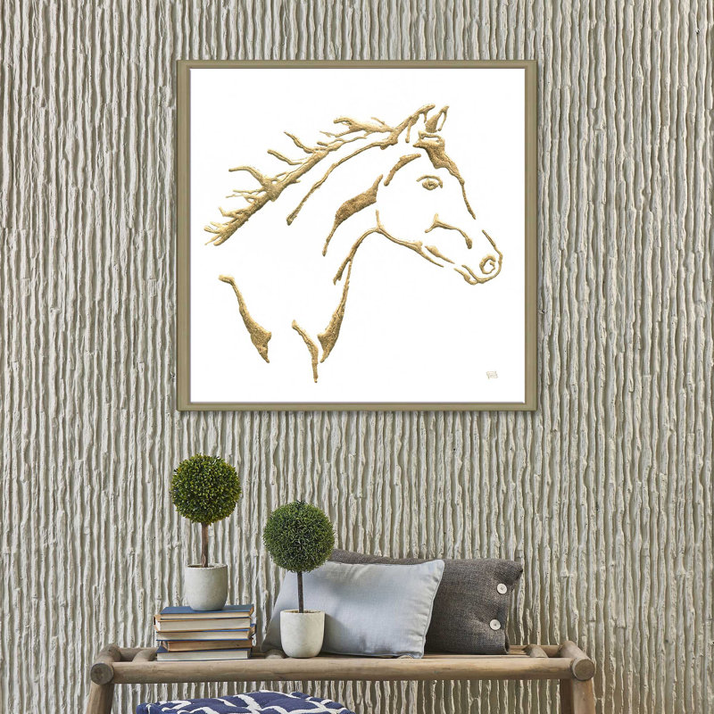 «Gilded Filly» sur acrylique blanche par Christ Paschke - reproduction d'art sur toile, H 27,5 po x l 27,5 po x P 2 po