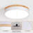 Dimmable Wood LED Flush Mount Ceiling Light, 5CCT 2700K-6000K Modern Round Close To Ceiling Lighting Fixtures, Minimalist White Ceiling Lamp For Bedroom, Kitchen, Hallway, Laundry Room