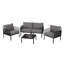 Ensemble de conversation pour patio, ensemble de mobilier modulaire d'extérieur pour le patio avec table basse carrée, siège profond à coussin épais imperméable pour porche, balcon-1519186631
