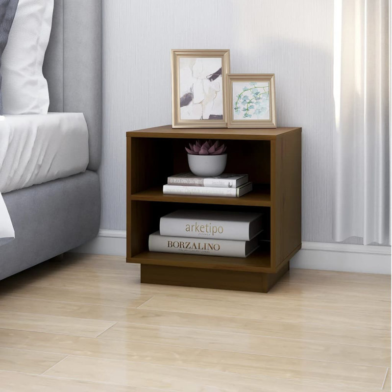 Moncton 40 cm W Solid Wood Bedside Table, Brown, Individual