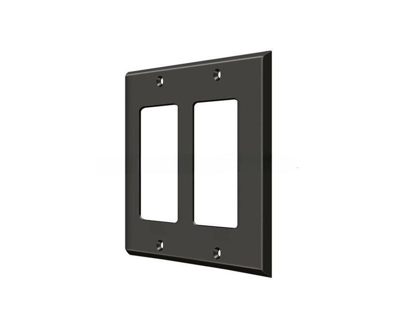 Deltana SWP4741U10B Switch Plate; Double Rocker; Oil Rubbed Bronze Finish, Oil Rubbed Bronze