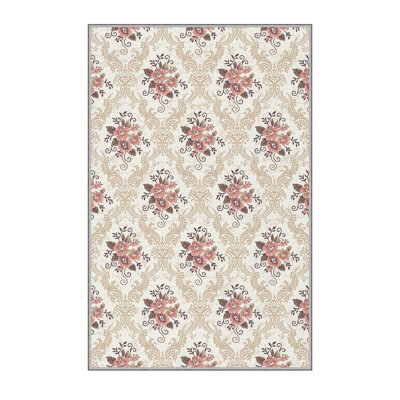 Soft Hall Carpet (2.6 x 4.9 ft), 100% Polyester, 0.3 in Pile Height | Antibacterial, Non-Slip Underside, 650 g/m² | Machine Washable, 3D Digital Print | Perfect for Living Room, Entryway & Bedroom Décor
