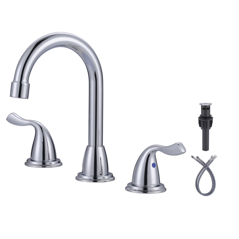 2-handle Bathroom Faucet with Drain Assembly, Chrome