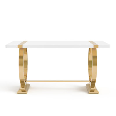Rena Stainless Steel Trestle Dining Table