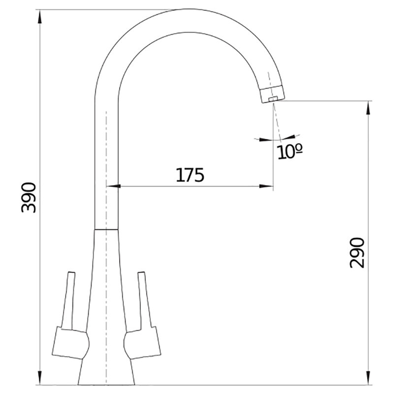 Spirex Twin Lever Monobloc Tap, Chrome