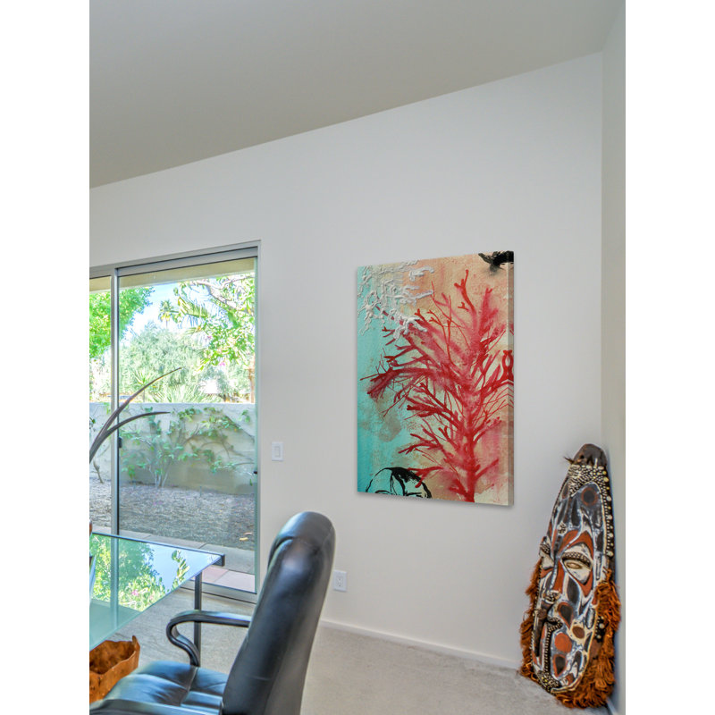 Red Coral by Christine Lindstrom - Wrapped Canvas Painting, 152cm H x 101cm W x 3.81cm D