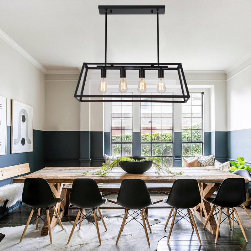 Luminaire suspendu linéaire à 4 lumières pour îlot de cuisine Selfridge