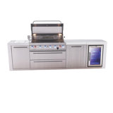 Mont Alpi Mai805-dfc-exc 6-burner 115000 Btu Deluxe Stainless Steel Island Outdoor Kitchen Bbq Gas Grill + Fridge Cabinet + Granite Countertops + + Grill Cover + 25" Right Extra Storage Cabinet