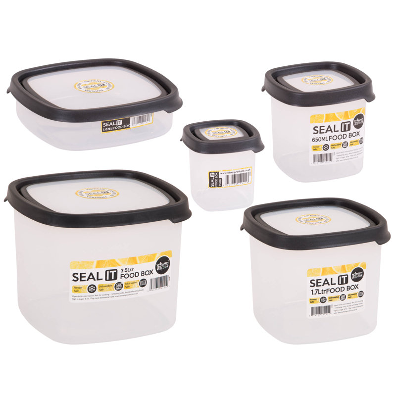 Wham 5 Container Food Storage Set, Graphite