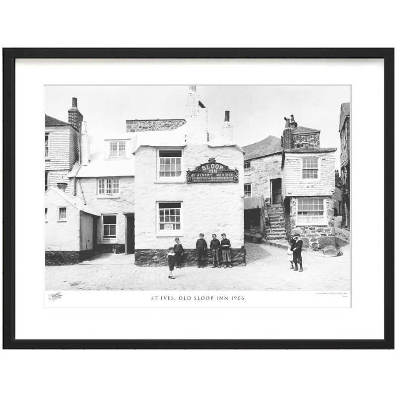 St Ives, Old Sloop Inn 1906 by Francis Frith - Single Picture Frame Print, 45cm H x 60cm W x 2.3cm D