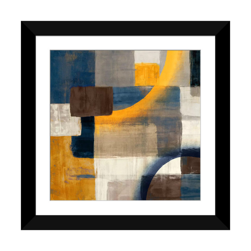 «Commencement II», impression sur toile, H 16 po x l 16 po x P 1 po, Papier d'art encadré noir, Blanc