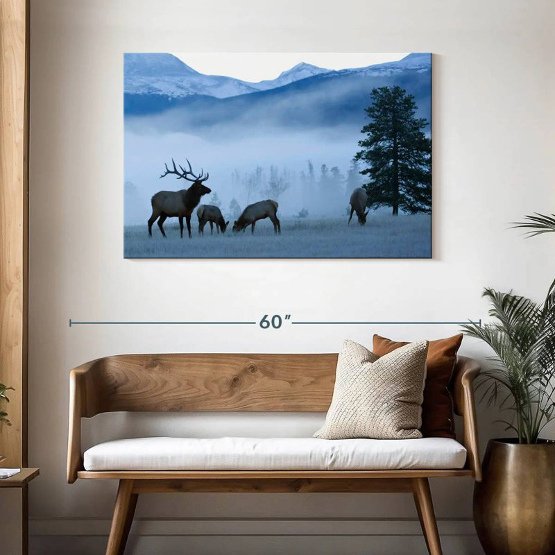Brampt Misty Morning Elks, 30" H x 45" W