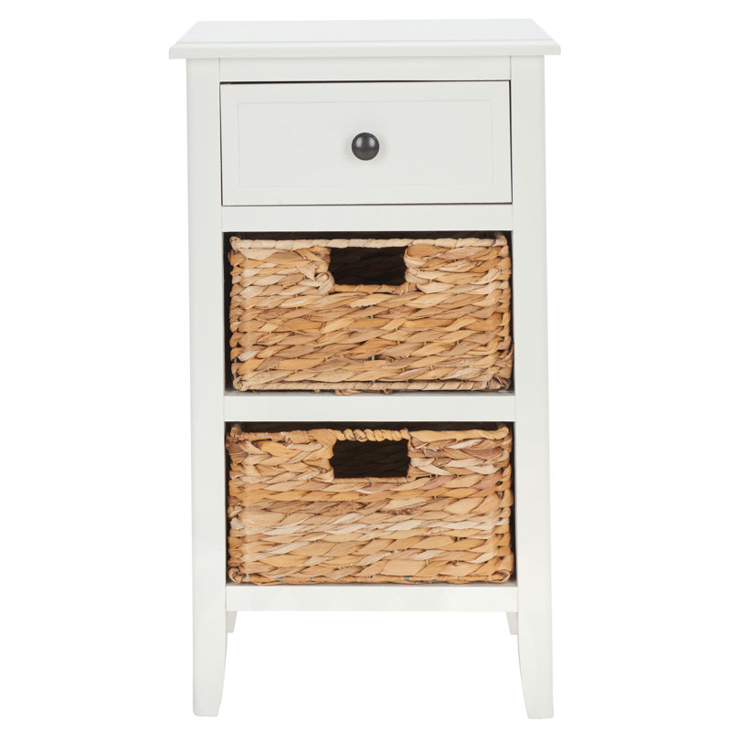 Santa Cruz Side Table with Storage, Vintage White