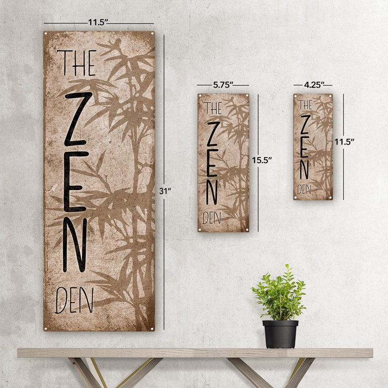 Enseigne zen Zen Bamboo, H 5,75 po x l 15,5 po x P 0,04 po