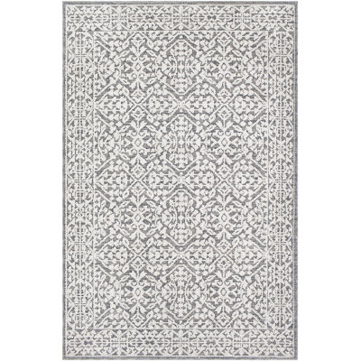 Baconton tapis gris / blanc Yanaton