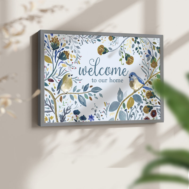Bienvenue dans notre maison - Impression encadrée - Restickable, H 8 po x l 10 po, Grey