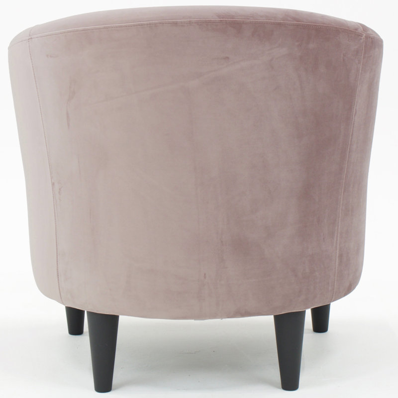 Kronos Upholstered Barrel Chair, Chantel Rose Velvet, Black