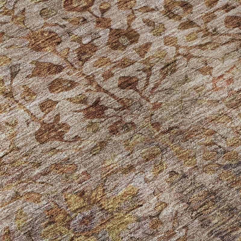 Premium Machine Washable Mayfield AMF2053 Americana Rug, Terracotta, 10' x 14'