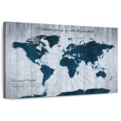 Carte du monde personnalisée à punaises II