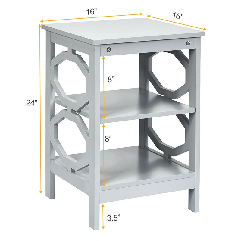 Table de bout avec rangement Minburn, Gris