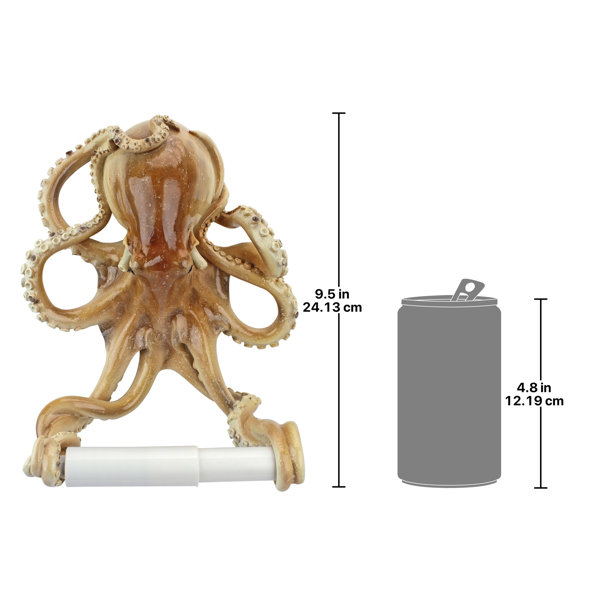 Cast Iron Octopus Wall Dispenser, Floor Loo Roll Holder & Wall