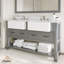Ensemble de meuble-lavabo double 60 po en bois massif avec dosseret-82574469