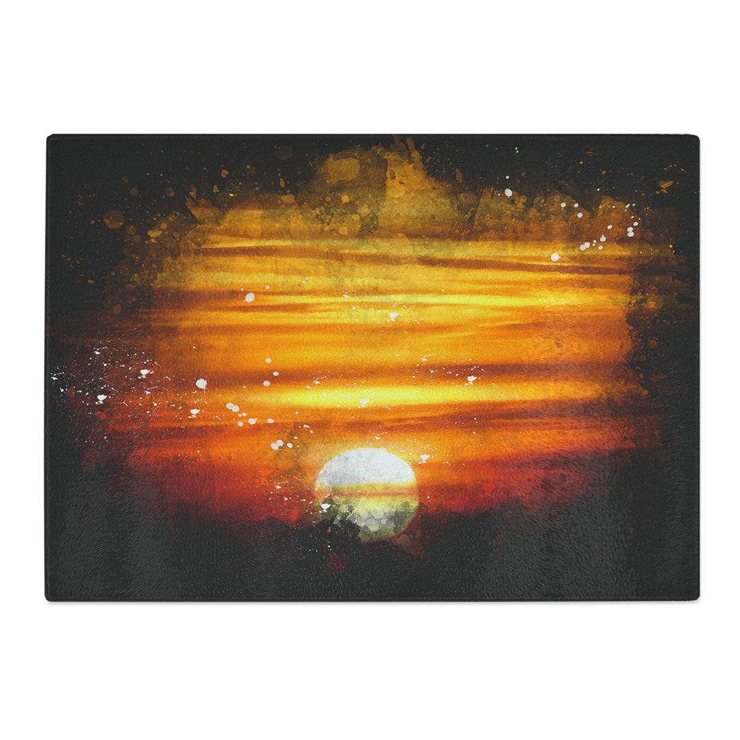 Tempered Glass Orange Sunset Chopping Board