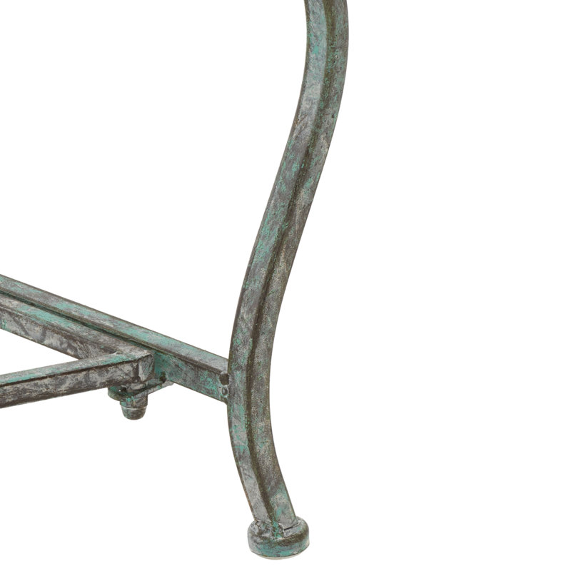Iron Outdoor Bench, Antique Dark Green