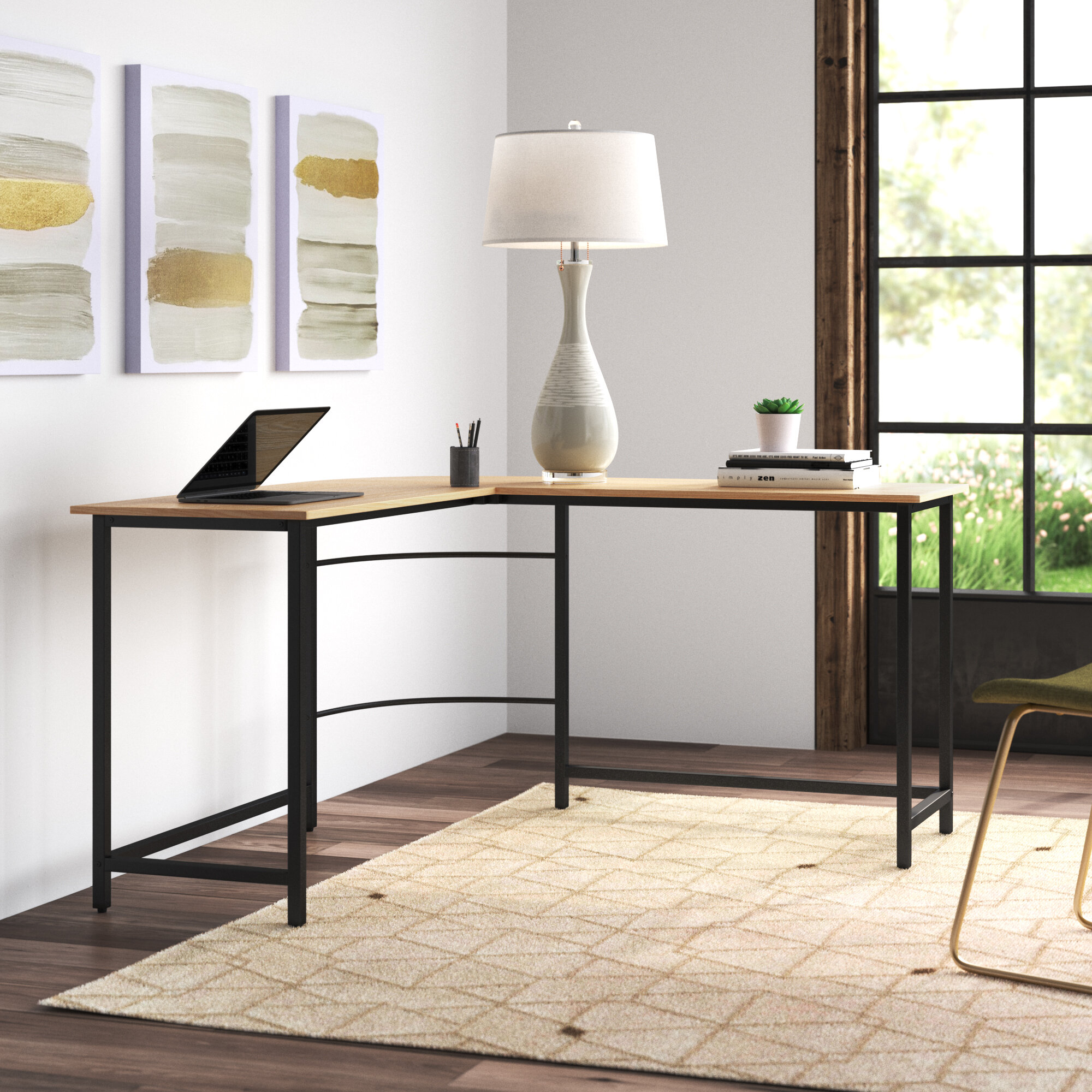 Ebern Designs Moeletsi L Shaped Writing Desk | Wayfair