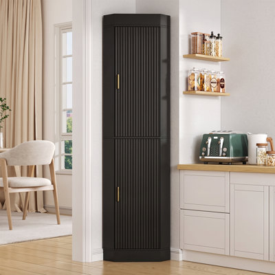 Armoire de coin cannelée