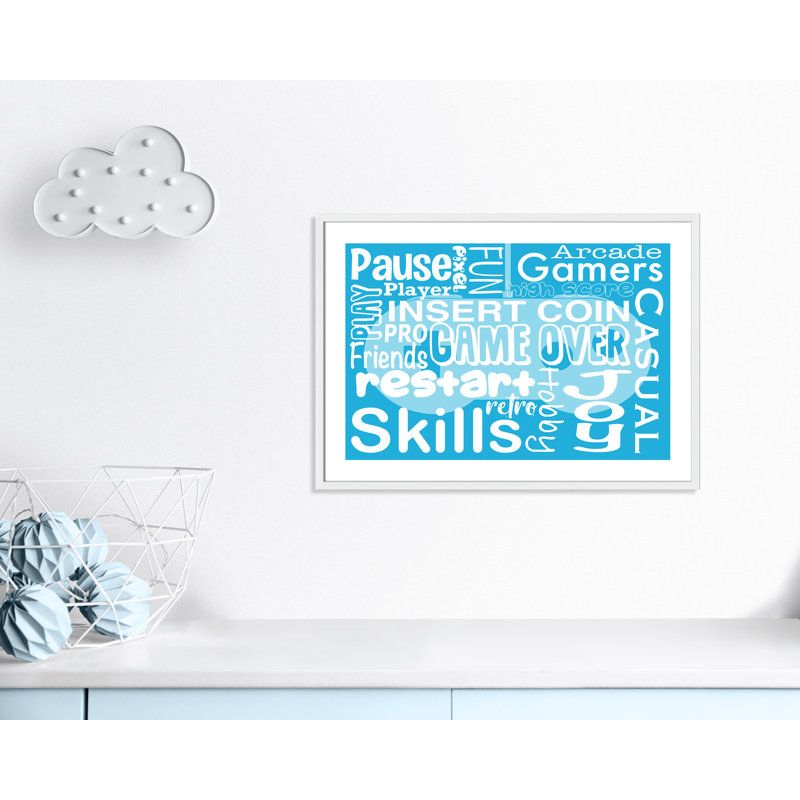 Décoration murale Juvenile Gaming, H 25,5 po x l 34,5 po x P 1,19 po, Encadré de boîte blanc