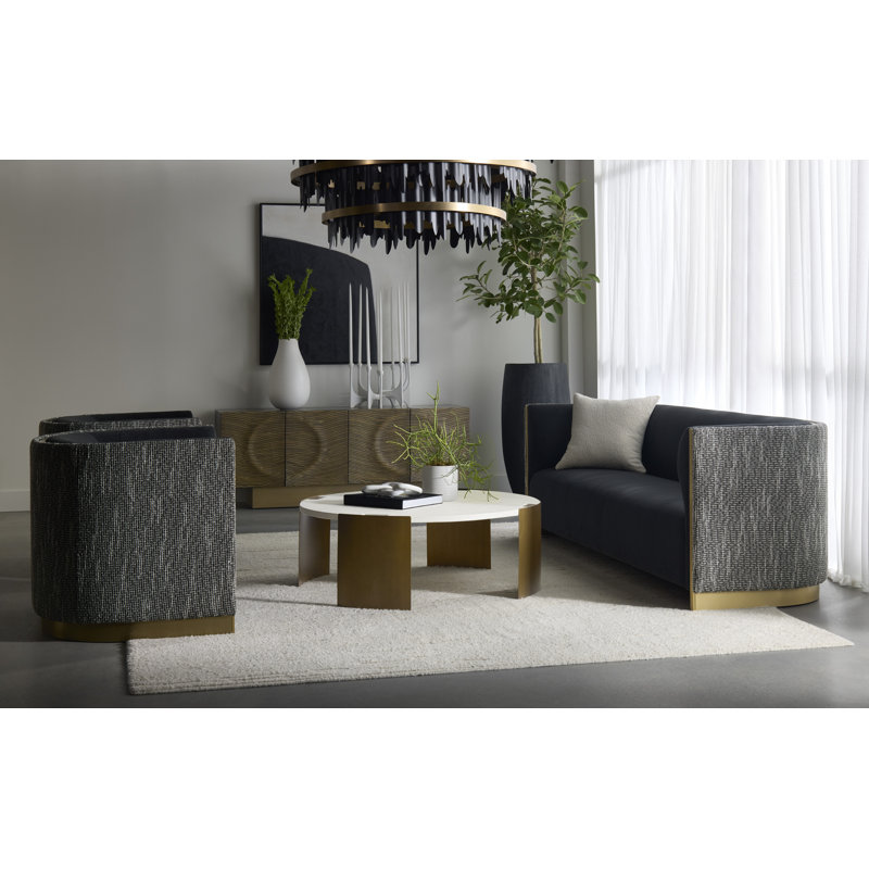 Larron Sofa, Abbington Black Polyester