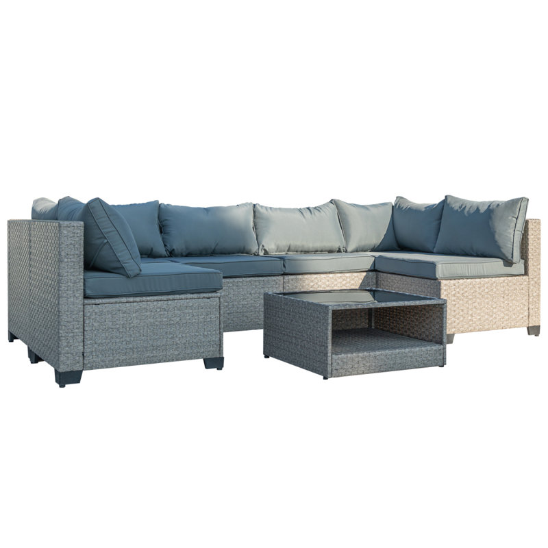 de patio imperméable de conception modulaire, de rangement et de coussins épais