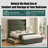 Upholstered Platform Bed with Rolling Storage Drawers, Tall Padded Headboard-1413444787-1413363649