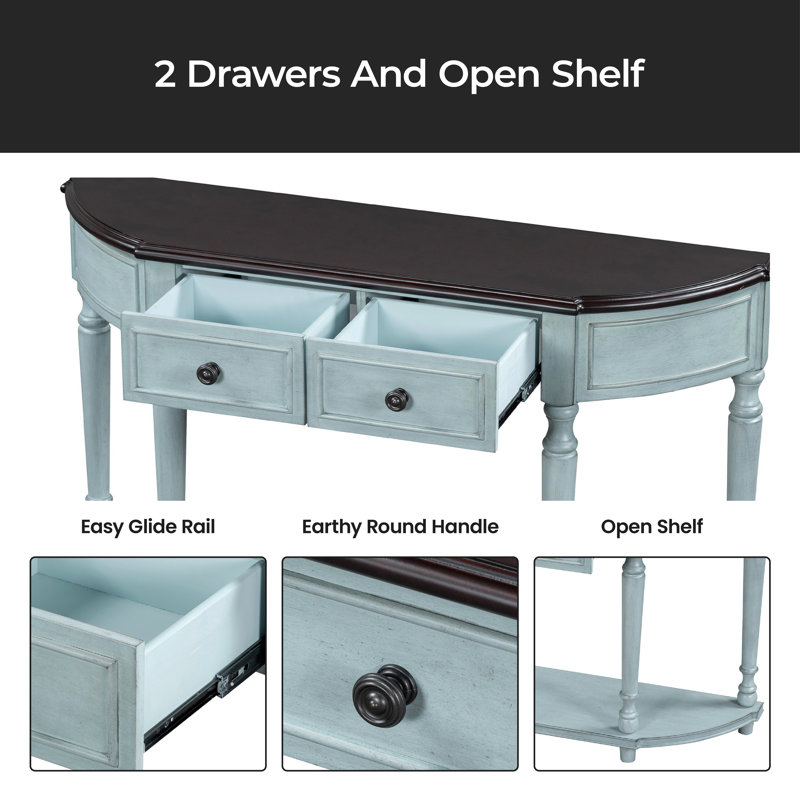 Console Roshawna 52, Cerise, Bleu antique