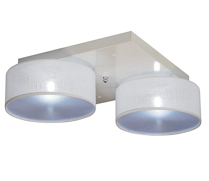 Pulley Fabric Semi Flush Mount, White