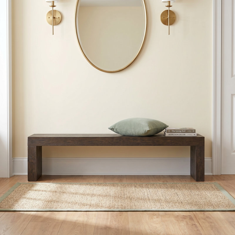 Adams Solid Wood Bench, Brown
