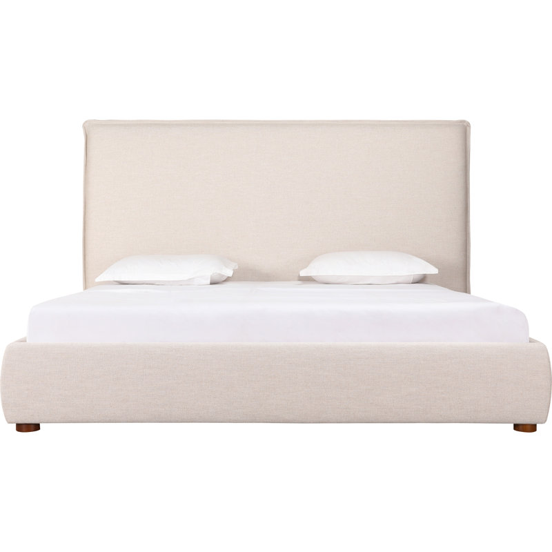 Timothy Upholstered Low Profile Platform Bed, King, 54, Wheat Basketweave