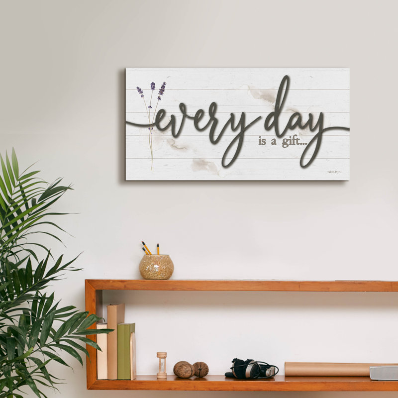  «Every Day Is A Gift» par Susie Boyer, art mural sur toile, 24 po x 12 po