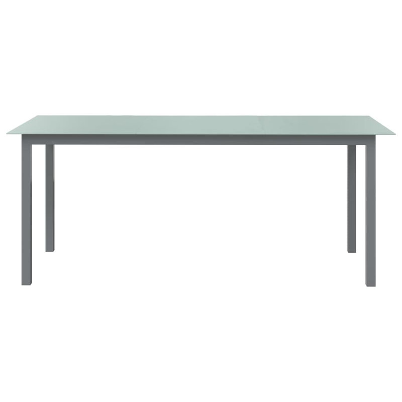 Faizon Rectangular Metal Outdoor Dining Table , cm W 90cm cm D, Light Grey, 74cm H x 190cm W x 90cm D